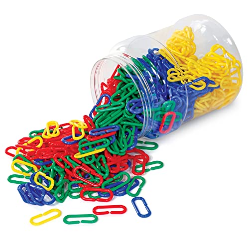 Learning Resources Link 'N' Learn Links, Bucket of 500 Assorted Color Links, Ages 3+