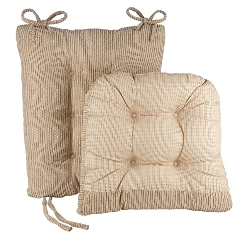 Klear Vu Out west Rocking Chair Pad Set, Seat: 17 x 17 x 3 inch Seat Back: 17 x 23 x 3 inch, Linen