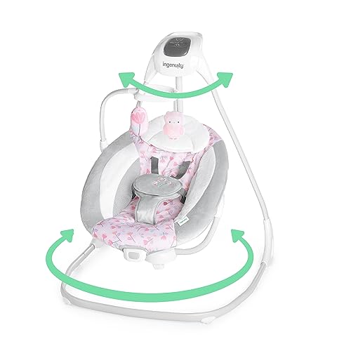 Compact Lightweight 6-Speed Baby Swing with Vibrations (Pink)