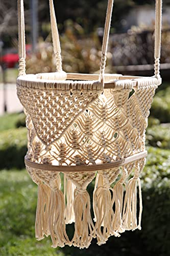 Mass Lumber Macrame Baby Swing Indoor with Ceiling Hardwares, Cushion and Storage Bag - Boho Baby Swing Outdoor - Infant Swing Outdoor - Baby Swings for Infants to Toddler Outdoor Baby Swing Seat