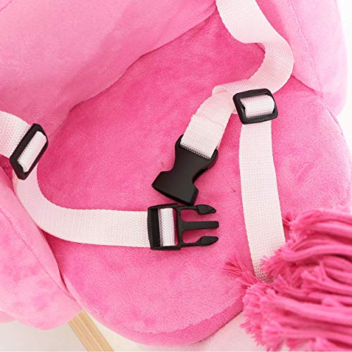labebe - Baby Rocking Horse, Ride Unicorn, Kid Ride On Toy for 1-3 Year Old, Infant (Boy Girl) Plush Animal Rocker, Toddler/Child Stuffed Ride Toy (Pink)
