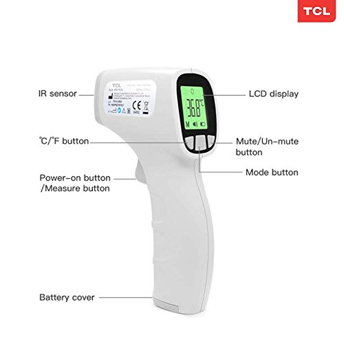 Jumper Non-Contact Infrared Thermometer, with Digital Readings in °C / °F, Fever Alert, Mute Function, Backlit LCD Screen& 20 Readings Stored