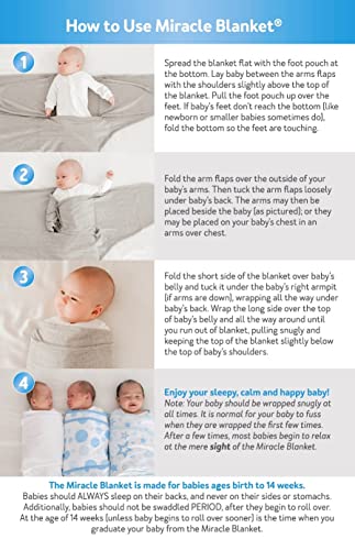 Miracle Blanket Swaddle Wrap for Newborn Infant Baby, Grey Stars