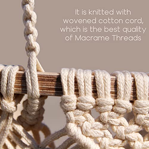 Mass Lumber Macrame Baby Swing Indoor with Ceiling Hardwares, Cushion and Storage Bag - Boho Baby Swing Outdoor - Infant Swing Outdoor - Baby Swings for Infants to Toddler Outdoor Baby Swing Seat