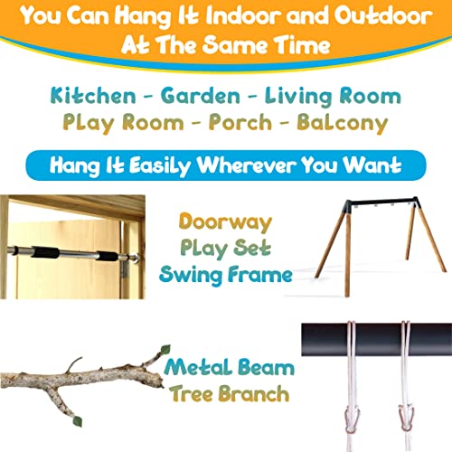 Mass Lumber Infant Swing Outdoor with Safety Belt, Ceiling Hardwares, Storage Bag. Toddler Swings For Outside Baby Swing Outdoor Baby Swings for Infants Outdoor Toddler Swing Canvas Baby Swing Seat