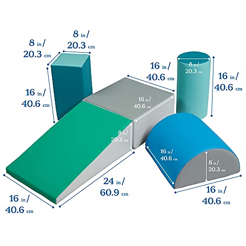 ECR4Kids-ELR-12683F SoftZone Climb and Crawl Activity Play Set  Lightweight Foam Shapes for Climbing, Crawling and Sliding for Toddlers and Kids (5-Piece), Contemporary