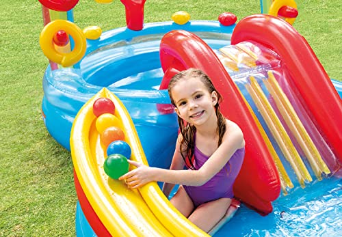 Intex Rainbow Ring Inflatable Play Center, 117" X 76" X 53", for Ages 2+