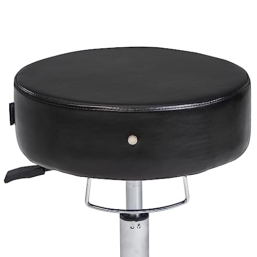 Master Massage Deluxe Glider Rolling Stool, Larger Seat Better Wheels with Grab Bar, Black