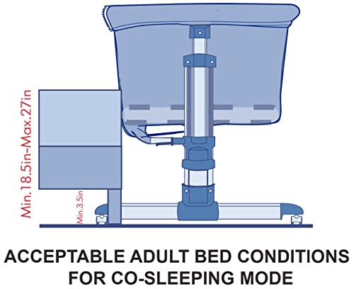 Mika Micky Bedside Sleeper Easy Folding Portable Crib,Grey