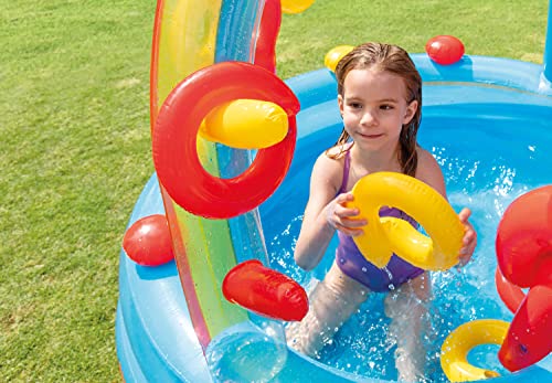Intex Rainbow Ring Inflatable Play Center, 117" X 76" X 53", for Ages 2+