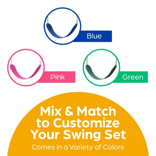 Jungle Gym Kingdom Swing Seat Heavy Duty 66" Chain Plastic Coated - Playground Swing Set Accessories Replacement Green