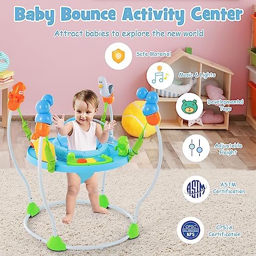 HONEY JOY Activity Jumper, Ocean Discovery Infant Bouncer Jumperoo Activity Center w/Music, Lights Sounds, Developmental Toys, 360-Degree Seat, Baby Jumpers and Bouncers for Boys Girls Ages 6 months +