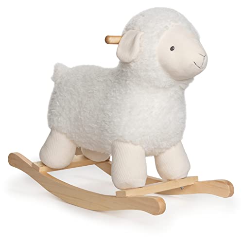GUND Baby Lamb Rocker with Wooden Base Plush Stuffed Animal Nursery, Cream, 21.5"