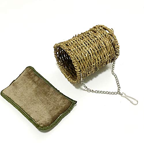 Leeko Pet Hammock Hamster Hanging Toy, 3 Piece Set House Hanging Bed Cage Toys for Small Animal Sugar Glider Squirrel Chinchilla Hamster Rat Playing Sleeping