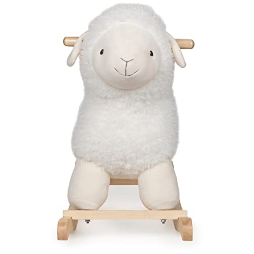GUND Baby Lamb Rocker with Wooden Base Plush Stuffed Animal Nursery, Cream, 21.5"