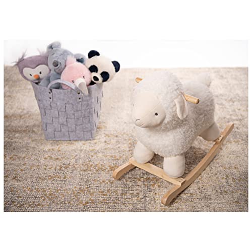 GUND Baby Lamb Rocker with Wooden Base Plush Stuffed Animal Nursery, Cream, 21.5"