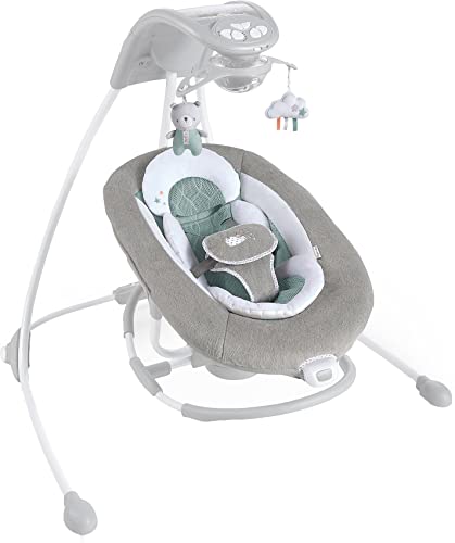 Ingenuity DreamComfort Inlighten Cradling Swing & Rocker - Foldable Plug-in Swing - Pemberton (12321)