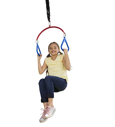 HearthSong 2-in-1 BungeeBounce Tree Swing for Kids with Hanging Rings, 64" L x 24" W, Holds Up to 120 lbs.