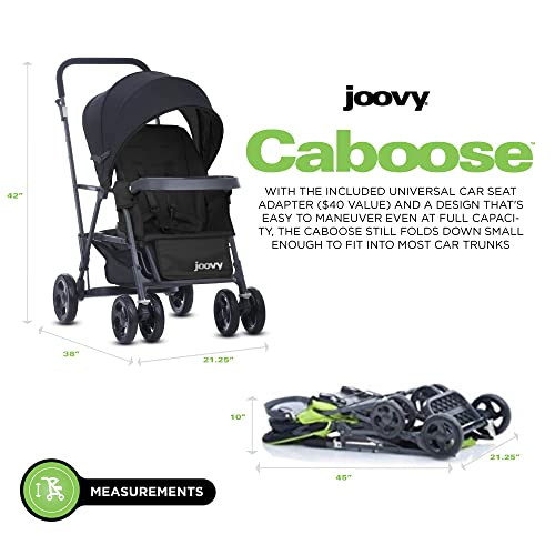 Joovy Caboose Graphite Stand On Tandem Stroller, Black