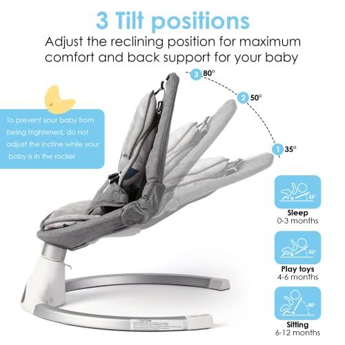 Infant Swing with Bluetooth, Lullabies, Toys - Grey