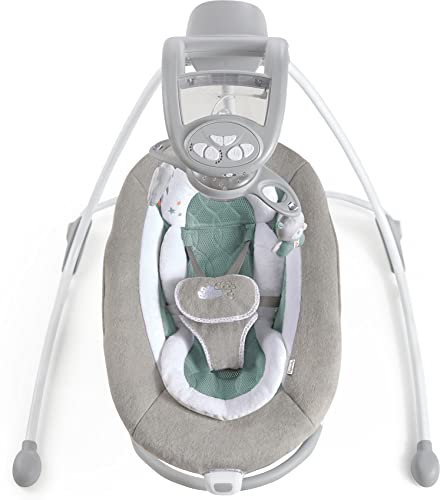 Ingenuity DreamComfort Inlighten Cradling Swing & Rocker - Foldable Plug-in Swing - Pemberton (12321)