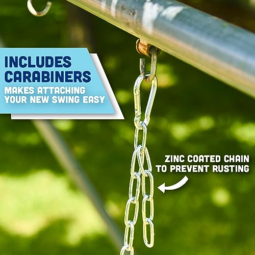 High Back Full Bucket Toddler Swing Seat with Plastic Coated Chains and Carabiners for Easy Install- Green