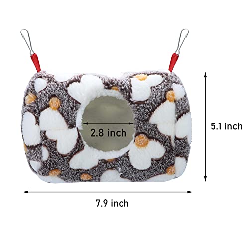 Hamster Plush Hammock Warm Sleeping Nest Bed for Syrian Hamster Gerbil Rat Mouse Sugar Glider Squirrel (Coffee)