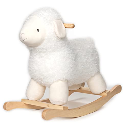 GUND Baby Lamb Rocker with Wooden Base Plush Stuffed Animal Nursery, Cream, 21.5"