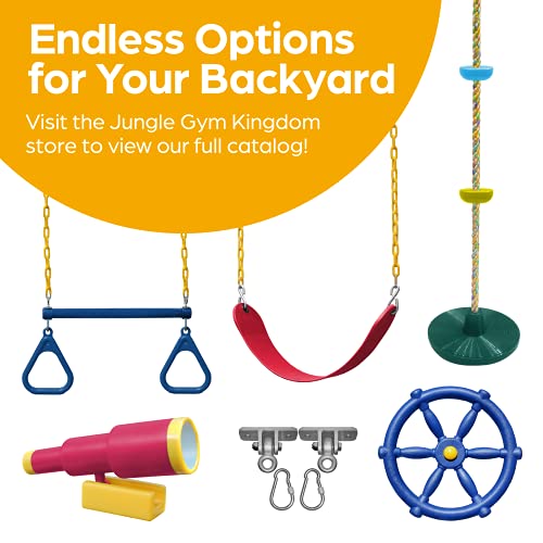 Jungle Gym Kingdom A-Frame 2 Brackets for DIY Swing Beam Set Kit Green | 3" Mounting Hardware