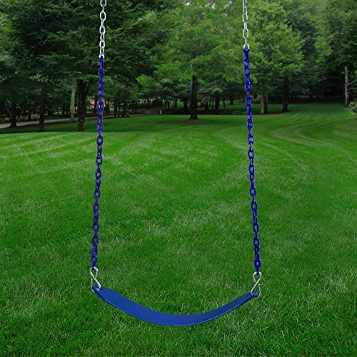 Gorilla Playsets 04-0002-B/B Deluxe Swing Belt - Blue with Blue Chains
