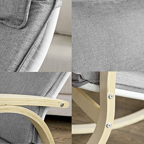 Haotian FST15-DG, Comfortable Relax Rocking Chair, Lounge Chair Relax Chair with Cotton Fabric Cushion