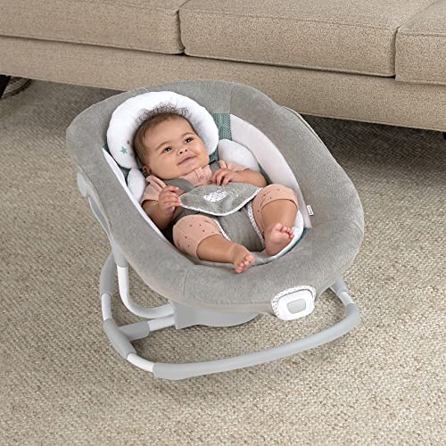 Ingenuity DreamComfort Inlighten Cradling Swing & Rocker - Foldable Plug-in Swing - Pemberton (12321)