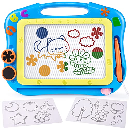 FLY2SKY Magnetic Drawing Board Kids Magna Doodle Board Travel Size Toddler Toys Sketch Writing Colorful Erasable Sketching Pad Holiday Birthday Gifts Girl Boy Educational Learning Toy