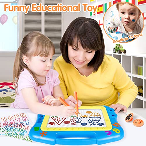 FLY2SKY Magnetic Drawing Board Kids Magna Doodle Board Travel Size Toddler Toys Sketch Writing Colorful Erasable Sketching Pad Holiday Birthday Gifts Girl Boy Educational Learning Toy