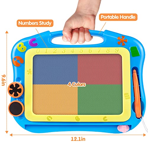 FLY2SKY Magnetic Drawing Board Kids Magna Doodle Board Travel Size Toddler Toys Sketch Writing Colorful Erasable Sketching Pad Holiday Birthday Gifts Girl Boy Educational Learning Toy