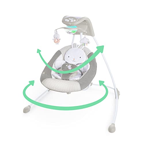 Ingenuity Inlighten Cradling Swing - Twinkle Tails - Foldable Plug-in Swing (12412)