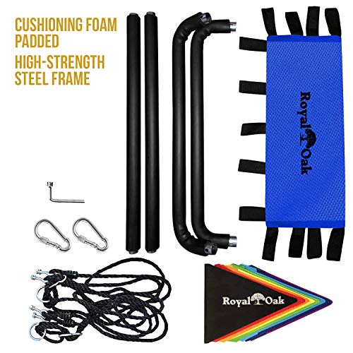 Giant Platform Tree Swing, 700 lb Weight Capacity, Durable Steel Frame, Waterproof, Adjustable Ropes, Flag Set and 2 Carabiners, Non-Stop Fun for Kids!