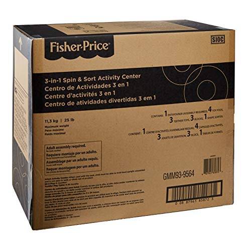 Fisher-Price 3-in-1 Spin and Sort Activity Center - Happy Dots, Infant to Toddler Toy