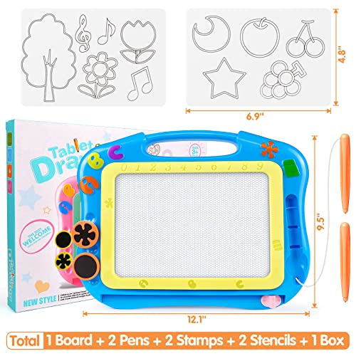 FLY2SKY Magnetic Drawing Board Kids Magna Doodle Board Travel Size Toddler Toys Sketch Writing Colorful Erasable Sketching Pad Holiday Birthday Gifts Girl Boy Educational Learning Toy