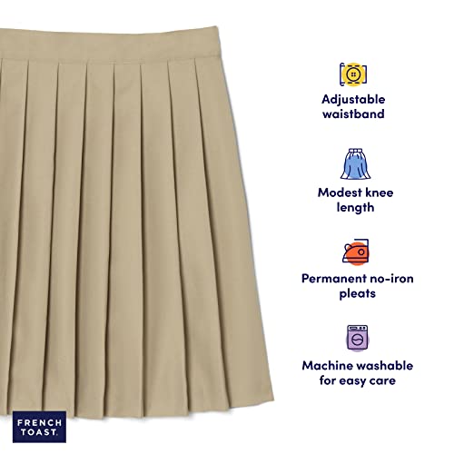 French Toast Girls' Pleated Skirt, Khaki, 4,Little Girls