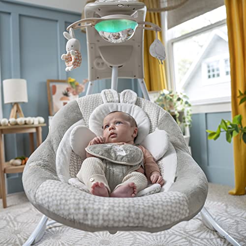 Ingenuity Inlighten Cradling Swing - Twinkle Tails - Foldable Plug-in Swing (12412)