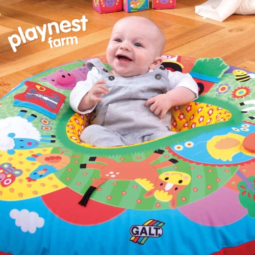 Galt Toys, Playnest - Farm, Baby Activity Center & Floor Seat, Multicolor