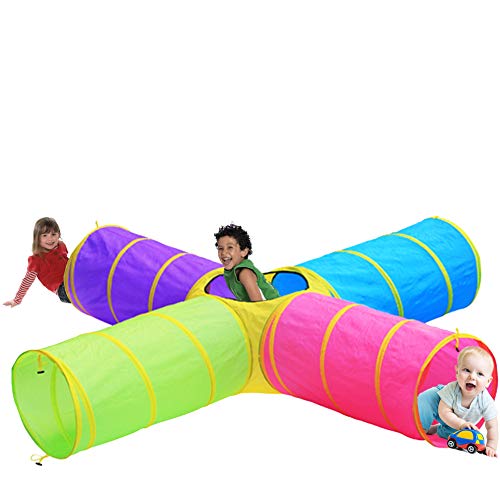 Hide N Side Kids Play Tunnels, Indoor Outdoor Crawl Through Tunnel for Kids Dog Toddler Babies Children , Pop up Tunnel Gift Toy