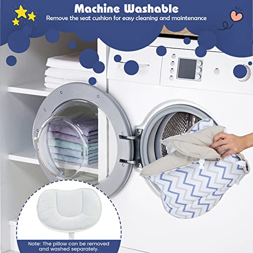 HONEY JOY Baby Rocker, 2 in 1 Foldable Comforting Rocking Chair & Stationary Seat, 3-Position Adjustable Backrest, Removable Toy Bar & Safety Belts, Portable Baby Bouncers for Infants to Toddlers