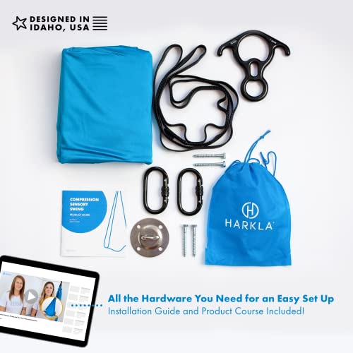 Harkla Indoor Therapy Swing for Kids - Sensory Swing Great for Autism, ADHD, and Sensory Processing Disorder - Snuggle Swing has a Calming Effect on Children with Sensory Needs