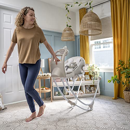 Ingenuity Inlighten Cradling Swing - Twinkle Tails - Foldable Plug-in Swing (12412)