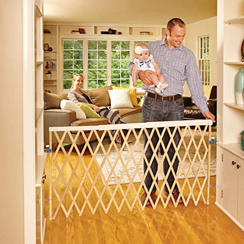 Toddleroo by North States 60â wide Expandable Swing Baby Gate, Made in USA: Easy to install, perfect for extra wide openings. Hardware Mount. Fits 24" - 60" wide. (32â tall, Sustainable Hardwood)