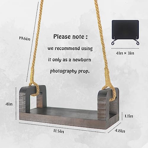 Baby Swings Vintage Infants Wooden Swings Multifunctional Baby Hanging Chair Photo Background Props Swing Seats Photography for Newborn Boys Girls (B-Brown)