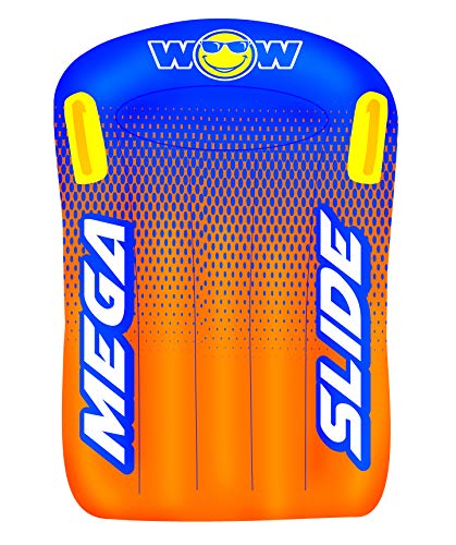 WOW World of Watersports 18-2200 Mega Slide, Giant Backyard Waterslide, High Side Walls, Built in Sprinkler, 25 Feet x 6 Feet, Includes Hand Pump and 2 Inflatable Sleds