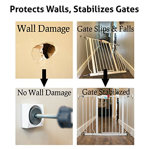 Wall Nanny Mini - Baby Gate Wall Protector (4 Pack - Made in USA) for Dog & Pet Gates - Small Low-Profile Saver - Perfect in Doorways - Cups Protect & Guard Walls from Kid Child Safety Pressure Gates
